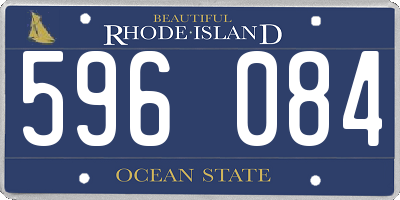 RI license plate 596084