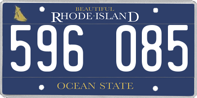 RI license plate 596085
