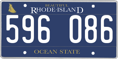 RI license plate 596086