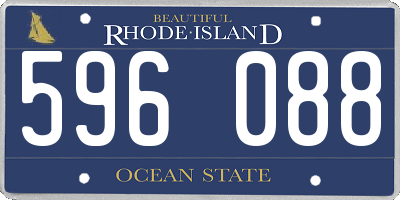RI license plate 596088