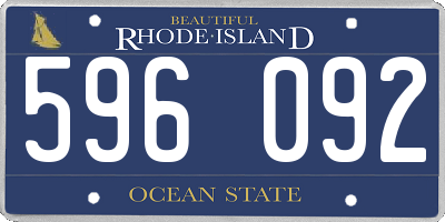RI license plate 596092