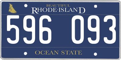 RI license plate 596093