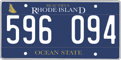 RI license plate 596094