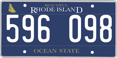 RI license plate 596098