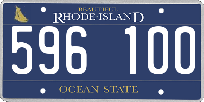 RI license plate 596100