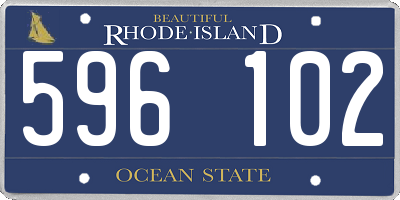 RI license plate 596102