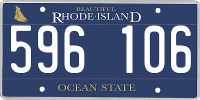 RI license plate 596106