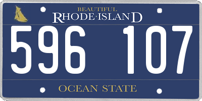 RI license plate 596107