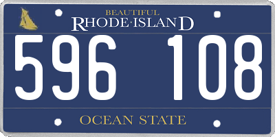 RI license plate 596108