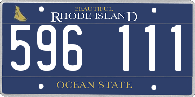 RI license plate 596111