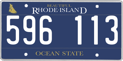 RI license plate 596113