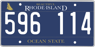 RI license plate 596114