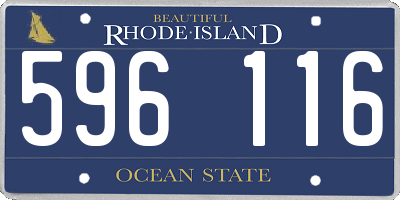 RI license plate 596116