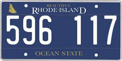 RI license plate 596117