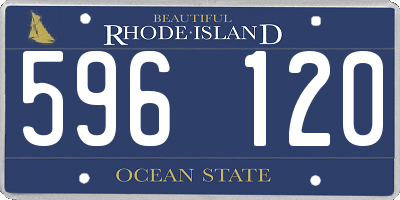 RI license plate 596120