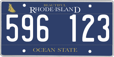 RI license plate 596123