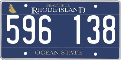 RI license plate 596138