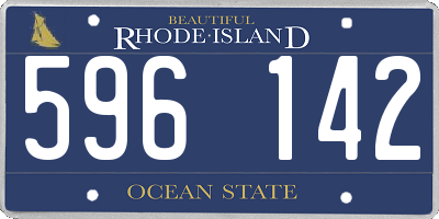 RI license plate 596142
