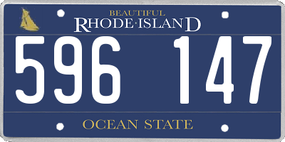 RI license plate 596147