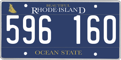RI license plate 596160