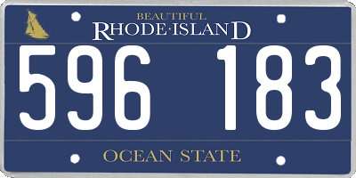RI license plate 596183