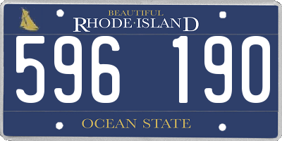 RI license plate 596190