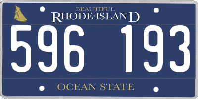 RI license plate 596193