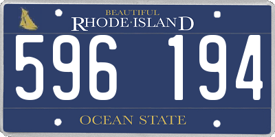 RI license plate 596194