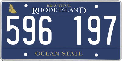 RI license plate 596197