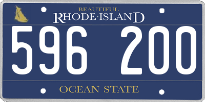 RI license plate 596200
