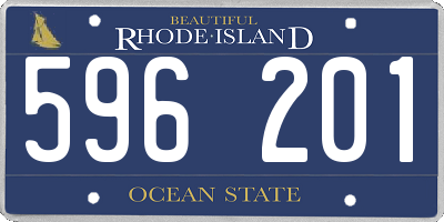 RI license plate 596201