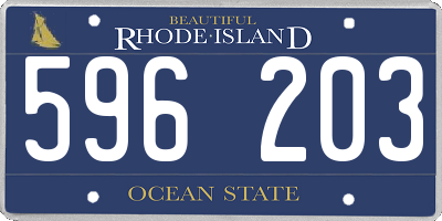 RI license plate 596203