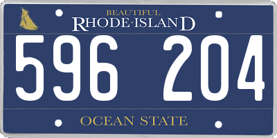 RI license plate 596204