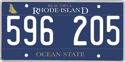 RI license plate 596205