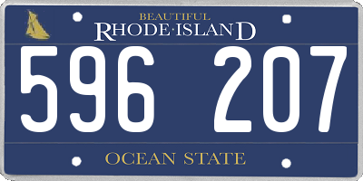 RI license plate 596207