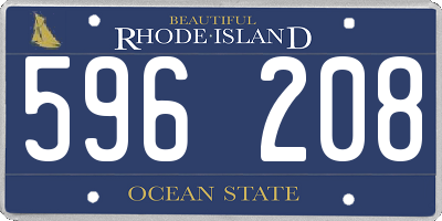 RI license plate 596208