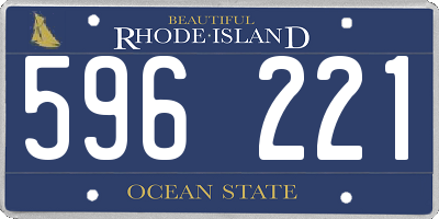 RI license plate 596221