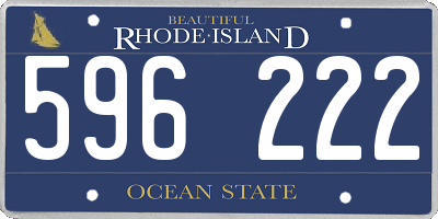 RI license plate 596222
