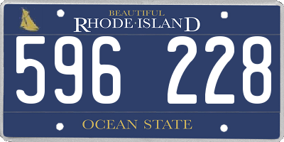 RI license plate 596228