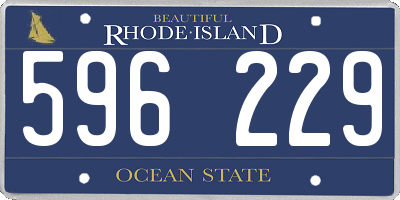 RI license plate 596229