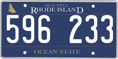 RI license plate 596233
