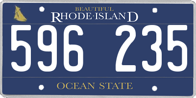 RI license plate 596235