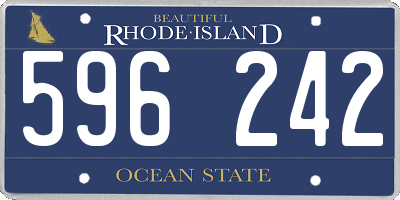 RI license plate 596242