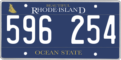 RI license plate 596254