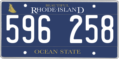 RI license plate 596258