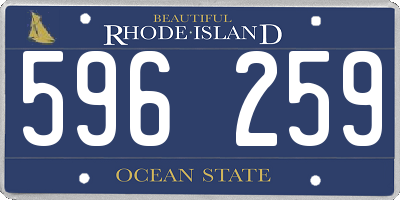 RI license plate 596259