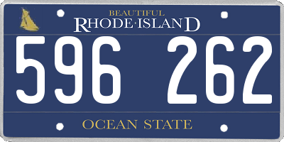 RI license plate 596262