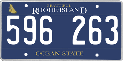 RI license plate 596263