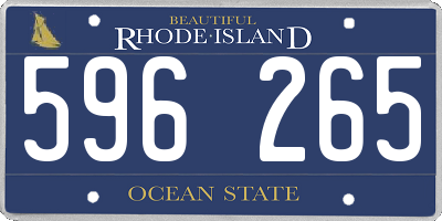 RI license plate 596265