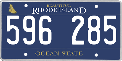 RI license plate 596285